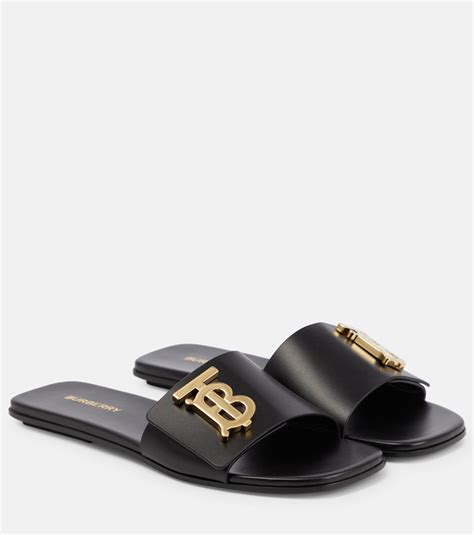 burberry tb leather sandals